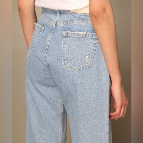 Light Blue Flared Women Jeans - Picture 3 of 11